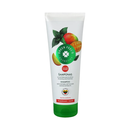 GREEN FEEL'S Šampūnas su natūraliais dilgėlių ir mangų ekstraktais 250 ml