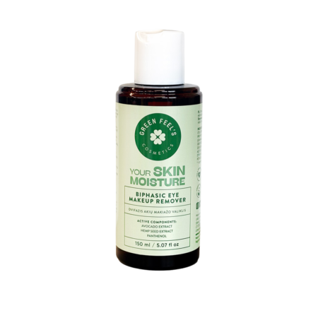 GREEN FEEL'S Dvifazis akių makiažo valiklis su natūraliais avokadų ir kanapių sėklų ekstraktais 150ml